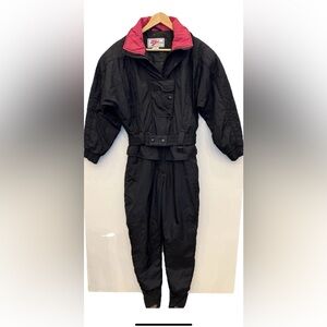 VTG 90s One Piece Ossi Ski Suit Women's Sz 10 Black Red retro Y2K